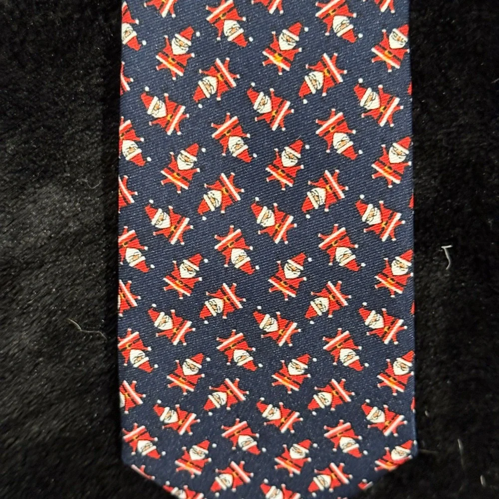 Navy Blue Patterned Men's Tie